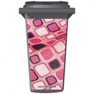 Funky Pink Pattern Wheelie Bin Sticker Panel